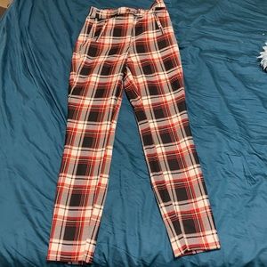Red plaid pants
